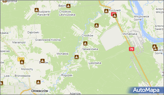 mapa Selwanówka, Selwanówka na mapie Targeo