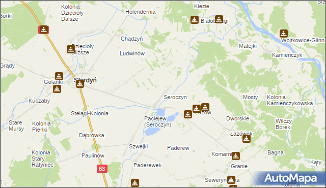 mapa Seroczyn gmina Sterdyń, Seroczyn gmina Sterdyń na mapie Targeo