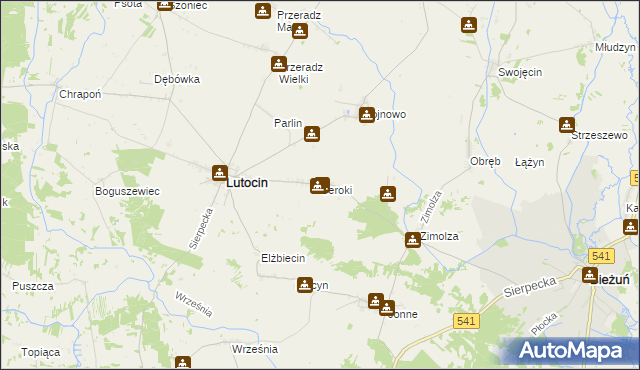 mapa Seroki gmina Lutocin, Seroki gmina Lutocin na mapie Targeo