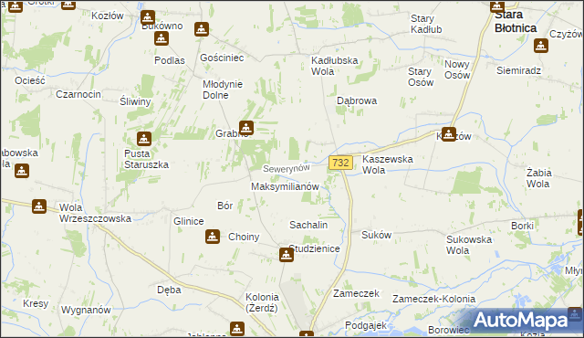 mapa Sewerynów gmina Przytyk, Sewerynów gmina Przytyk na mapie Targeo