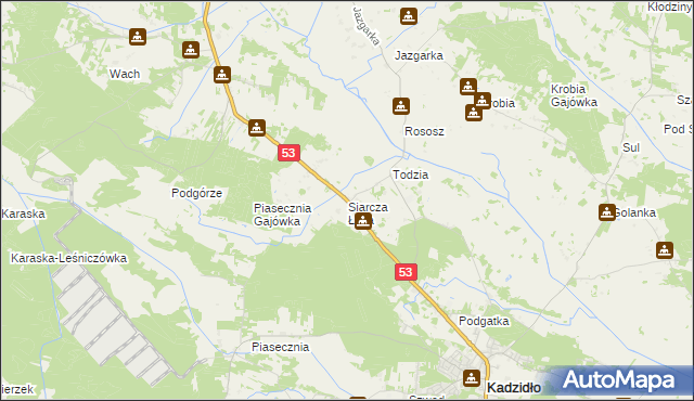 mapa Siarcza Łąka, Siarcza Łąka na mapie Targeo