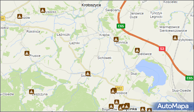 mapa Sichówek, Sichówek na mapie Targeo