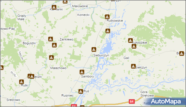 mapa Sieburczyn, Sieburczyn na mapie Targeo