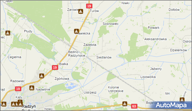 mapa Siedlanów, Siedlanów na mapie Targeo