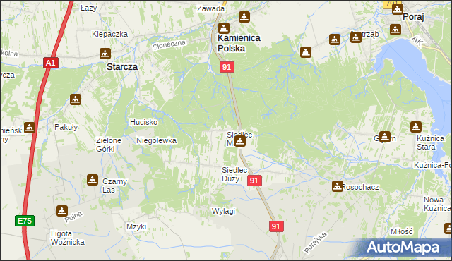 mapa Siedlec Mały, Siedlec Mały na mapie Targeo