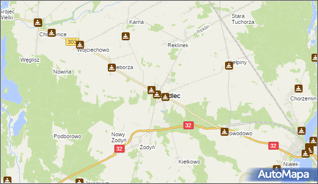 mapa Siedlec powiat wolsztyński, Siedlec powiat wolsztyński na mapie Targeo