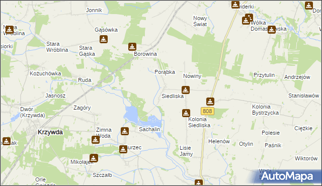 mapa Siedliska gmina Wojcieszków, Siedliska gmina Wojcieszków na mapie Targeo