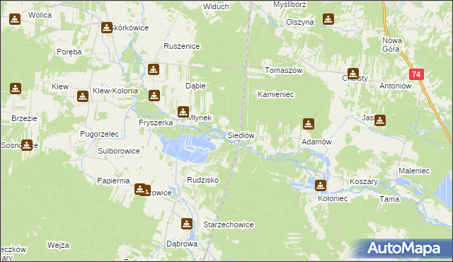 mapa Siedlów, Siedlów na mapie Targeo