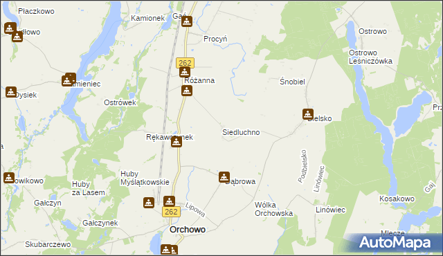 mapa Siedluchno, Siedluchno na mapie Targeo