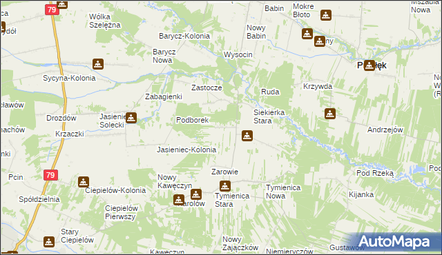 mapa Siekierka Nowa, Siekierka Nowa na mapie Targeo