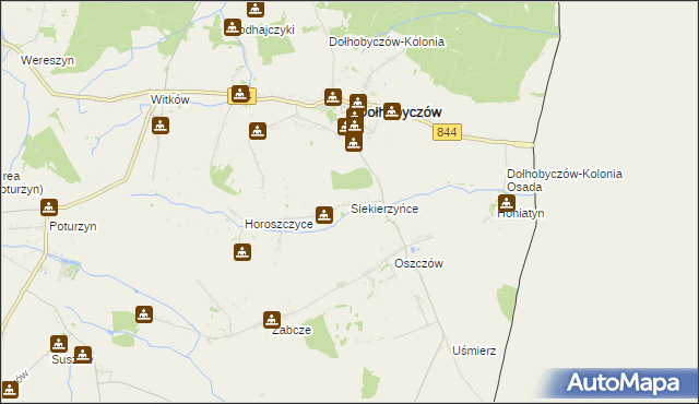 mapa Siekierzyńce, Siekierzyńce na mapie Targeo