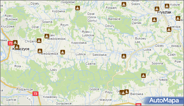 mapa Sieklówka, Sieklówka na mapie Targeo