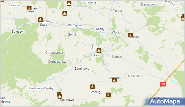 mapa Sielc gmina Boćki, Sielc gmina Boćki na mapie Targeo