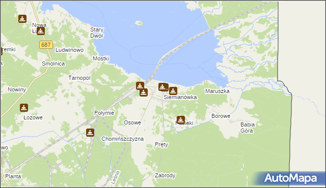 mapa Siemianówka, Siemianówka na mapie Targeo