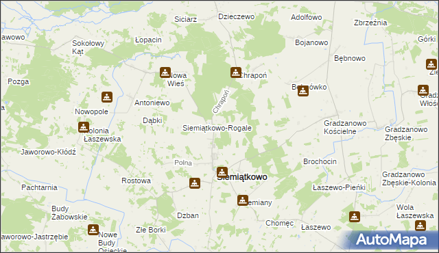 mapa Siemiątkowo-Kosmy, Siemiątkowo-Kosmy na mapie Targeo