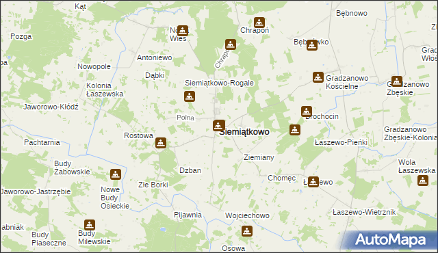 mapa Siemiątkowo powiat żuromiński, Siemiątkowo powiat żuromiński na mapie Targeo