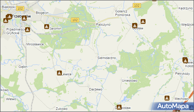 mapa Siemidarżno, Siemidarżno na mapie Targeo