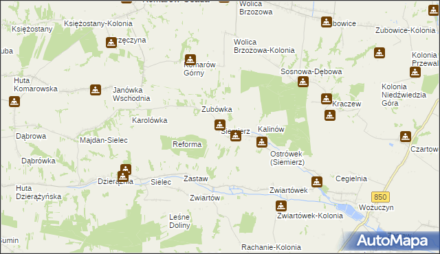 mapa Siemierz, Siemierz na mapie Targeo