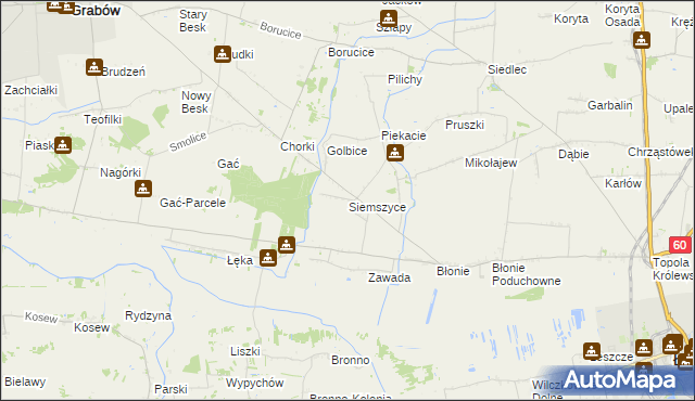 mapa Siemszyce, Siemszyce na mapie Targeo