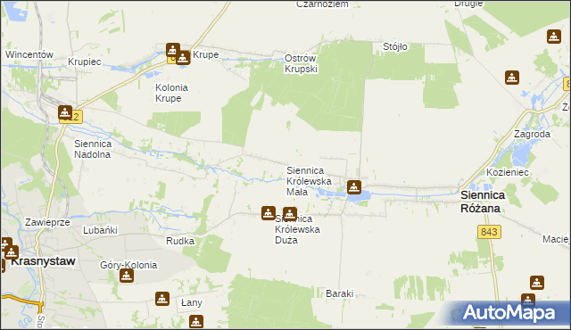 mapa Siennica Królewska Mała, Siennica Królewska Mała na mapie Targeo