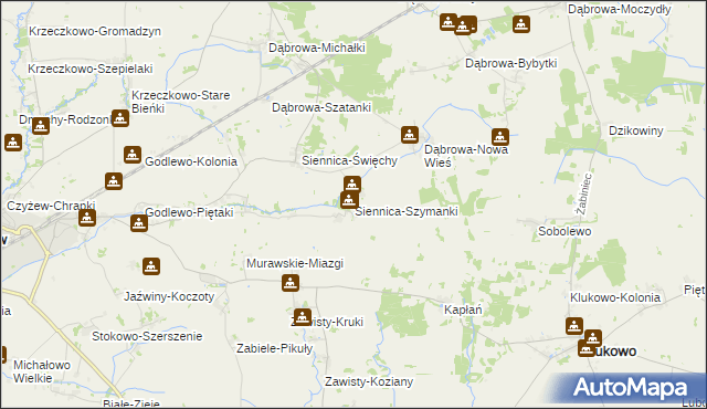 mapa Siennica-Szymanki, Siennica-Szymanki na mapie Targeo