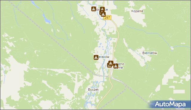 mapa Sieraków gmina Szprotawa, Sieraków gmina Szprotawa na mapie Targeo