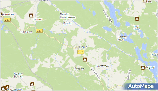 mapa Siercz, Siercz na mapie Targeo