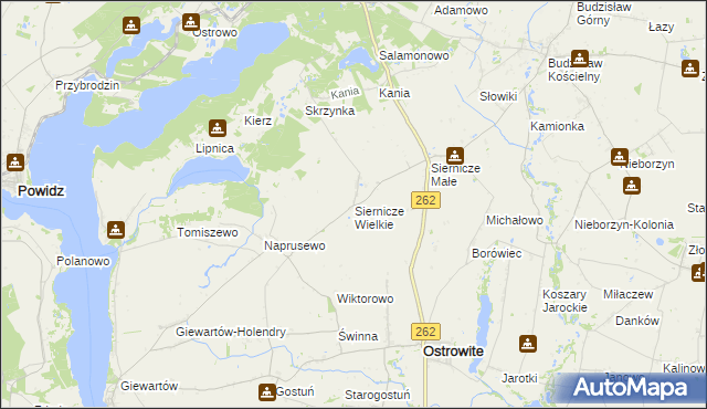 mapa Siernicze Wielkie, Siernicze Wielkie na mapie Targeo