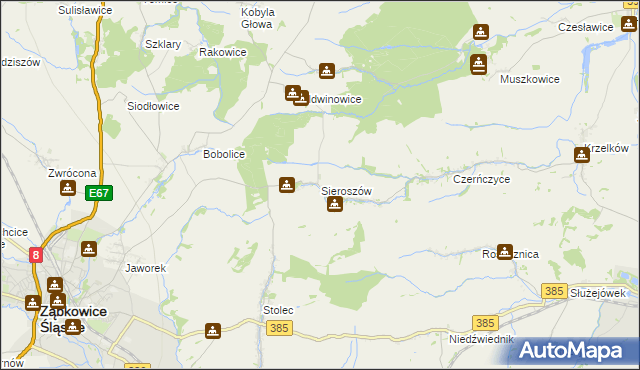 mapa Sieroszów, Sieroszów na mapie Targeo