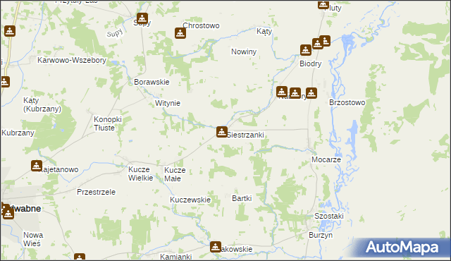 mapa Siestrzanki, Siestrzanki na mapie Targeo