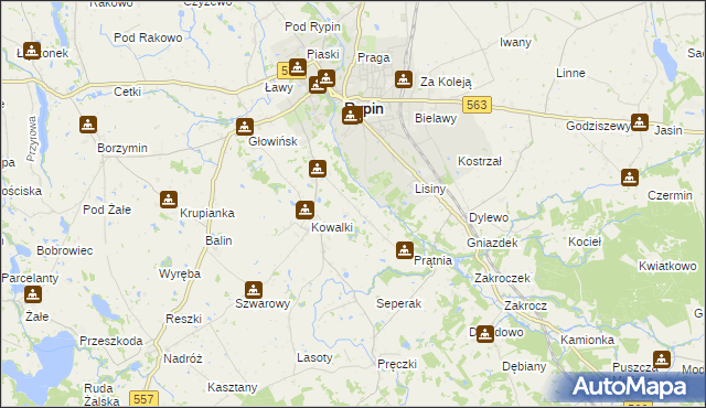 mapa Sikory gmina Rypin, Sikory gmina Rypin na mapie Targeo