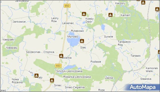 mapa Silec, Silec na mapie Targeo