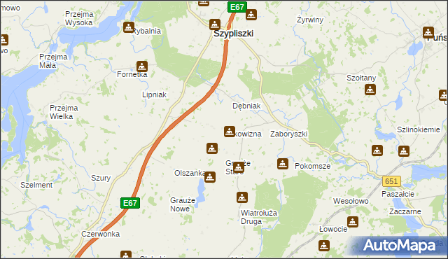 mapa Sitkowizna, Sitkowizna na mapie Targeo