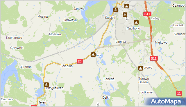 mapa Sitno gmina Szczecinek, Sitno gmina Szczecinek na mapie Targeo