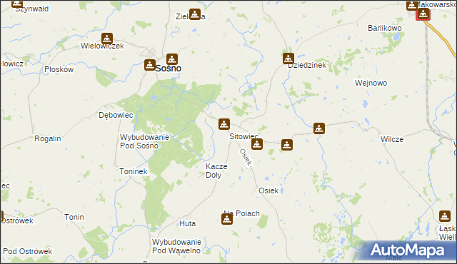 mapa Sitowiec, Sitowiec na mapie Targeo