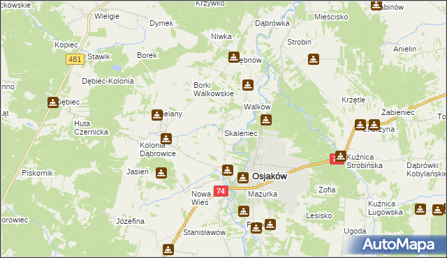 mapa Skaleniec, Skaleniec na mapie Targeo