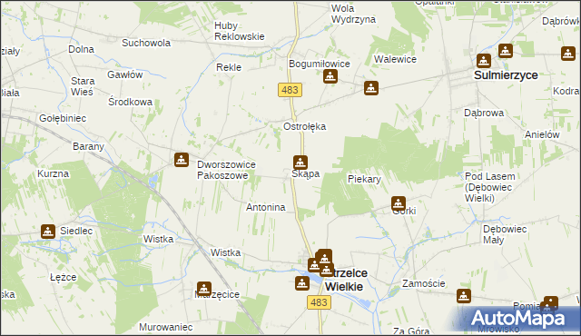 mapa Skąpa, Skąpa na mapie Targeo