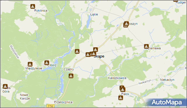 mapa Skąpe powiat świebodziński, Skąpe powiat świebodziński na mapie Targeo