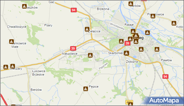 mapa Skarbimierz-Osiedle, Skarbimierz-Osiedle na mapie Targeo