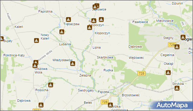 mapa Skarbkowa, Skarbkowa na mapie Targeo