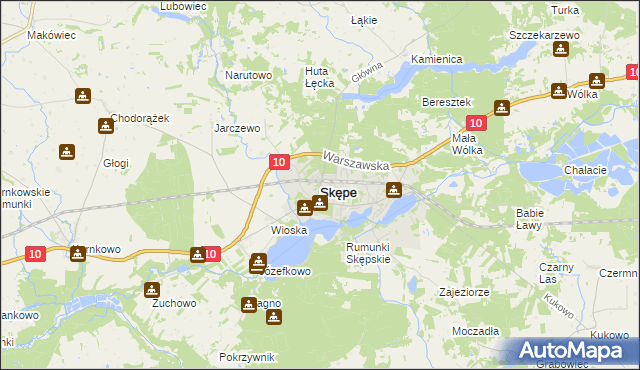 mapa Skępe, Skępe na mapie Targeo