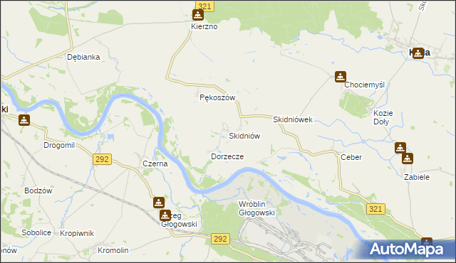 mapa Skidniów, Skidniów na mapie Targeo