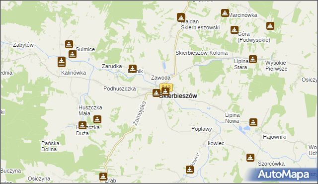 mapa Skierbieszów, Skierbieszów na mapie Targeo