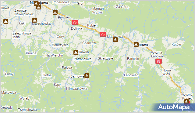 mapa Składziste, Składziste na mapie Targeo