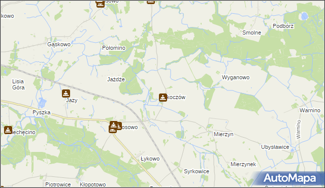 mapa Skoczów gmina Dygowo, Skoczów gmina Dygowo na mapie Targeo