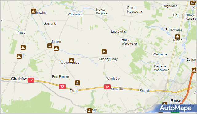 mapa Skoczykłody, Skoczykłody na mapie Targeo