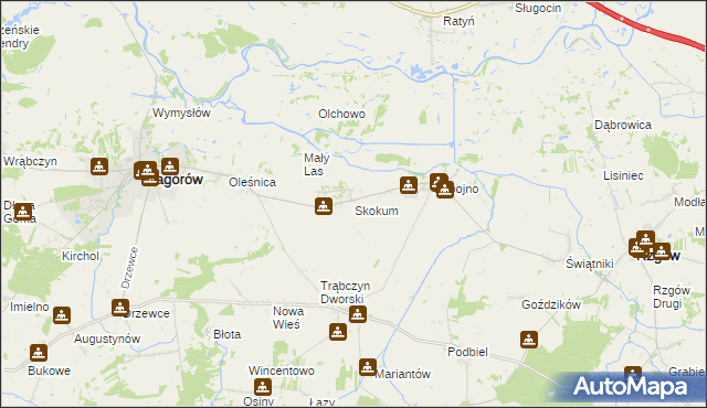 mapa Skokum, Skokum na mapie Targeo