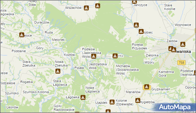 mapa Skolankowska Wola, Skolankowska Wola na mapie Targeo