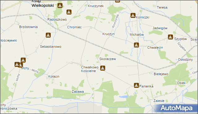 mapa Skoraczew, Skoraczew na mapie Targeo