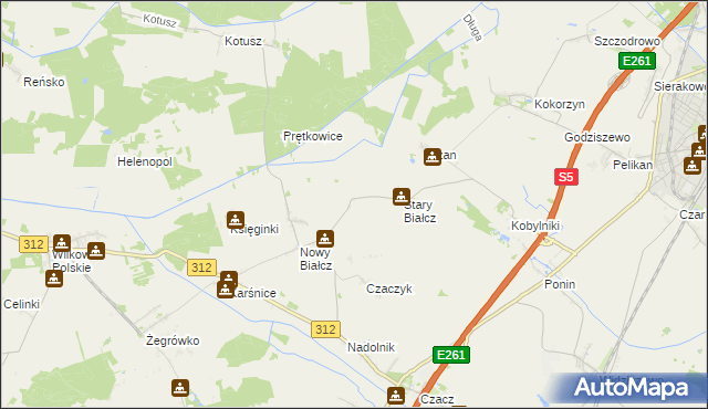 mapa Skoraczewo gmina Śmigiel, Skoraczewo gmina Śmigiel na mapie Targeo